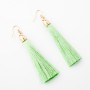 Light Green Tassel Earrings, 8cm, Gold Metal Colour