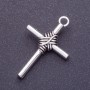 Cross Pendant Finding, length 40mm d1-3.5mm, silver colour, pack of 6pcs