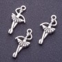 Ballerina Pendant Finding, L 7mm, Hole 1-1.5mm, Silver Colour, Pack 20g +/-11pcs