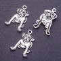 Bulldog Dog Pendant L, 5mm, Hole 1-1.5mm, Silver Colour, Pack 20g +/-11pcs