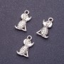 Dog Pendant Finding, Length 18mm, Hole 1mm, Silver Colour, Pack 20g +/-19pcs