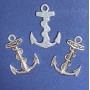 Anchor Pendant Finding, length 35mm d1-3mm, silver colour, pack of 7pcs