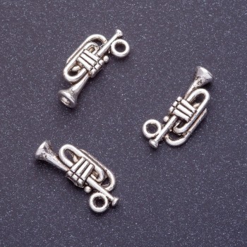 Jewellery Findings Tube Pendant, length 17x8mm, hole diameter 1.5mm, colour silver, pack of 20g +/- 27pcs