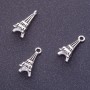 Eiffel Tower Pendant Finding, Length 16mm, Hole 1-1.5mm, Silver Colour, Pack 20g +/-23pcs