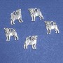 Pug Dog Pendant Finding, Length 16mm, Hole 1-1.5mm, Silver Colour, Pack 20g +/-13pcs