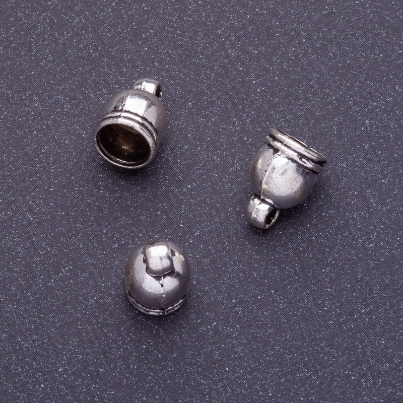 Findings End Cap, length 11x7.5mm d2-5mm d3-1.5mm Silver, pack 20g +/-25pcs