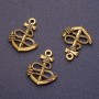 Anchor Pendant Finding, Length 24mm, Hole 1mm, "Antique Gold" Colour, Pack 20g +/-11pcs