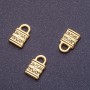 Padlock Pendant Finding, length 12mm d1-1.5mm, antique gold colour, pack of 18pcs