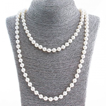 Long Pearl Necklace (artificial plastic), diameter 8mm, 150 cm +