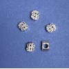 Pandora-Style Bead Insert "Dollar" 10x12mm, 5mm Hole, 20g Pack ±6pcs
