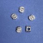 Pandora-Style Bead Insert "Dollar" 10x12mm, 5mm Hole, 20g Pack ±6pcs