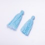 Craft Findings: Blue Cotton Brush Bead, 3 cm length, 4 mm diameter (pair)