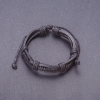 Pathfinder Bracelet, black eco-leather, adjustable drawstring