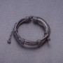 Pathfinder Bracelet, black eco-leather, adjustable drawstring