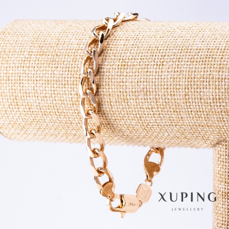 Xuping Bracelet, Byzantine Weave, length 21cm, thickness 8.5mm, gold colour