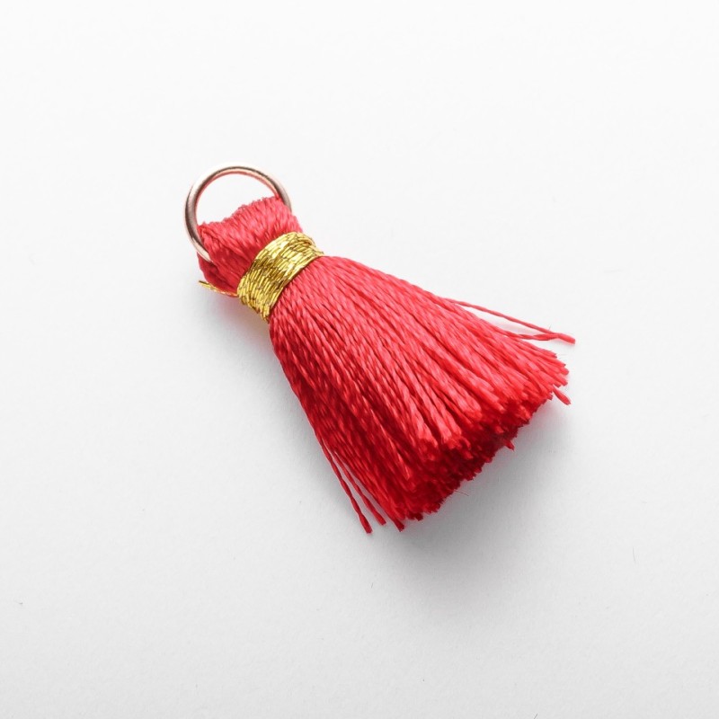 Craft Blank Mini Tassel with Ring "Silk" Lcm, 5mm Diameter, Price per 1 pc