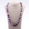 Midi Necklace made of natural Amethyst stone, diameter 10-26mm, length 65cm