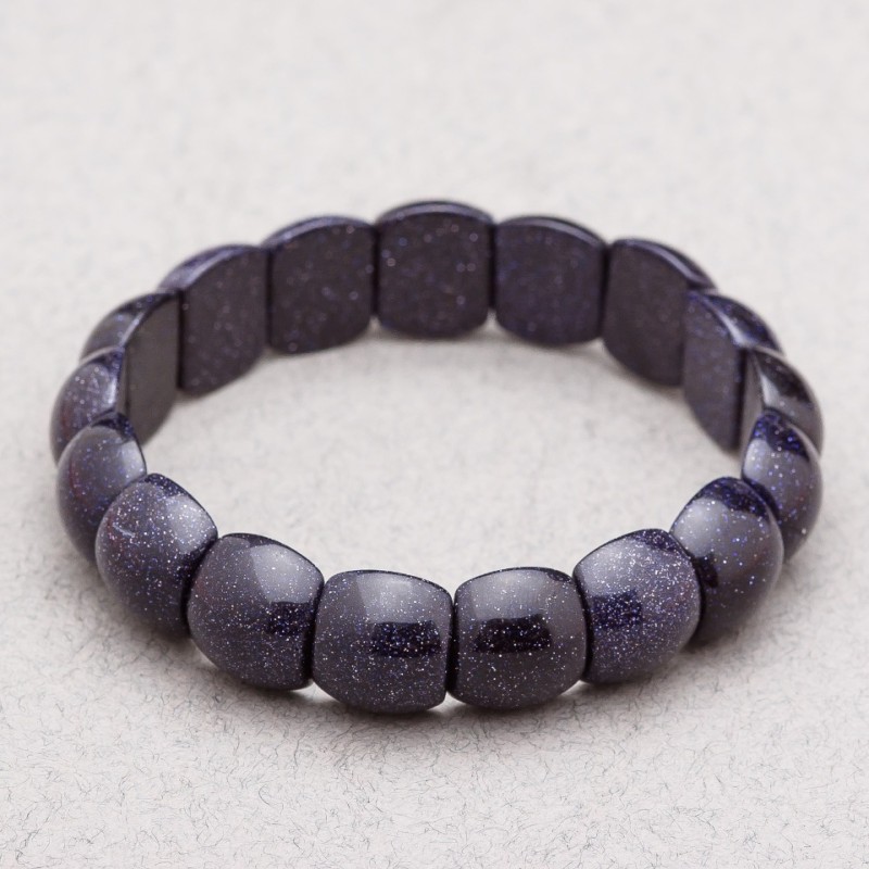 Aventurine Bracelet (Synthetic) "Blue Sand Cairo Night" 15x12x7mm+
