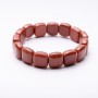 Aventurine Bracelet (Synthetic) "Golden Sand" on Elastic, Link 12x12mm, Circumference 18cm