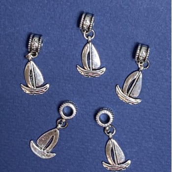 Bail with Pandora Ship Pendant, length 3cm, pack 5pcs