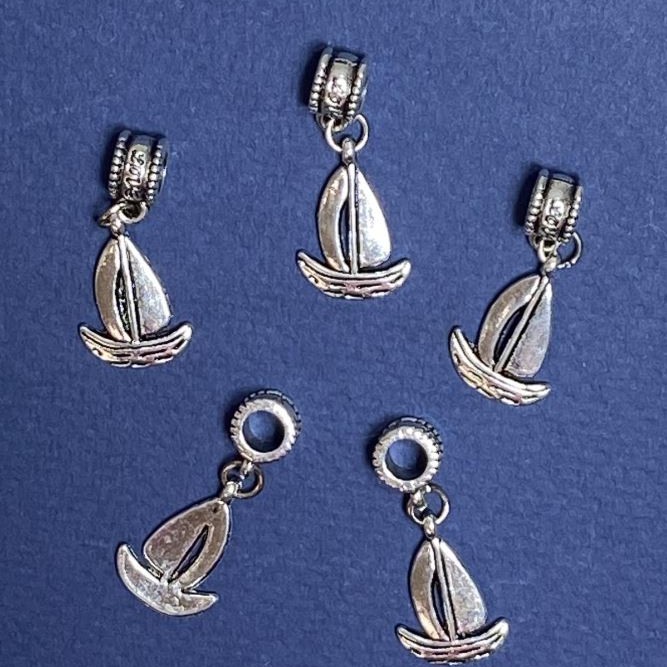 Bail with Pandora Ship Pendant, length 3cm, pack 5pcs