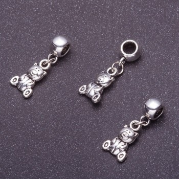 Findings Bail with Pandora Bear Charm, length 3cm, pack of 5