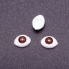 Craft Findings "Living Eyes" pair, brown pupil, diameter 6mm 8x12mm, pack of 50 pairs