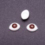 Craft Findings "Living Eyes" pair, brown pupil, diameter 6mm 8x12mm, pack of 50 pairs
