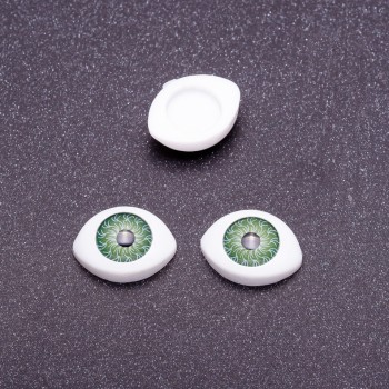 Craft Findings "Living Eyes" pair, green pupil, diameter 7mm 10x13mm, pack of 50 pairs