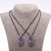 "Eiffel Tower" Matching Friendship Pendant on Cord, 45cm Length, 20x30mm Diameter, Metal Colour "Silver"