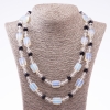 Clearance Long Necklace Moonstone (Synthetic) & Czech Crystal, 13x18mm 8mm 10mm Diameter, 120cm Length