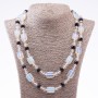 Clearance Long Necklace Moonstone (Synthetic) & Czech Crystal, 13x18mm 8mm 10mm Diameter, 120cm Length