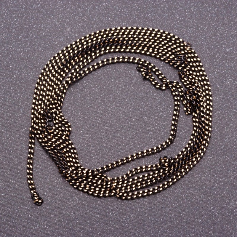 Chain Findings 'Curb' by the Metre, 'Black Gold' Colour, 1.7mm Diameter, Price per Metre