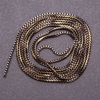 Chain Findings 'Square' by the Metre, 'Black Gold' Colour, 1.6mm Diameter, Price per Metre