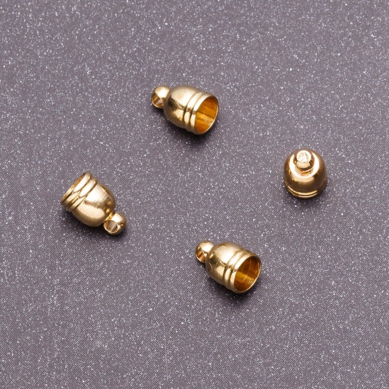 Findings Cord End 9x6mm +/- d2-5mm d3-1.5mm Gold Colour Pack of 18 (+/-) pcs