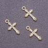 Findings Pendant Cross, diameter 12mm, length 20mm metal "bronze" pkg. 20g +/-36pcs