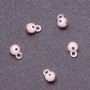 Pendant Fittings “Eyes”, diameter 4mm, length 6mm Pink enamel, metal grey finish 14 pcs
