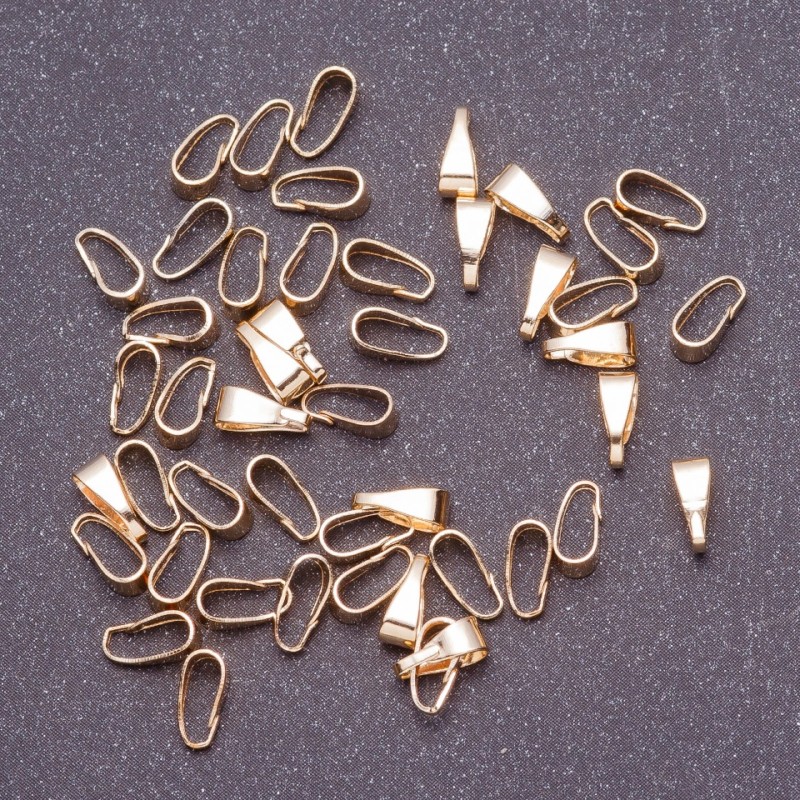 Pendant holder for pendant bails, 3mm diameter, 7mm length, gold-colour metal, packed 7g ~70 pcs