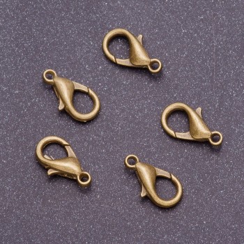 Lobster Clasp, diameter 7.5mm, length 14mm, metal colour bronze (pack of 10 pcs)