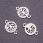 Connector Finding "Tree of Eyes", 14mm Diameter, Silver Metal Colour, Pack of 3