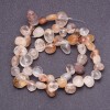 Natural Stone Beads Rutilated Quartz Assorted Butterfly Tumbled, diameter 6-12 (+/-) mm on string, 40cm length