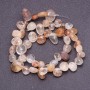 Natural Stone Beads Rutilated Quartz Assorted Butterfly Tumbled, diameter 6-12 (+/-) mm on string, 40cm length