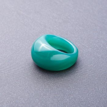 Natural Green Agate Solid Stone Ring, sizes 20, 21mm