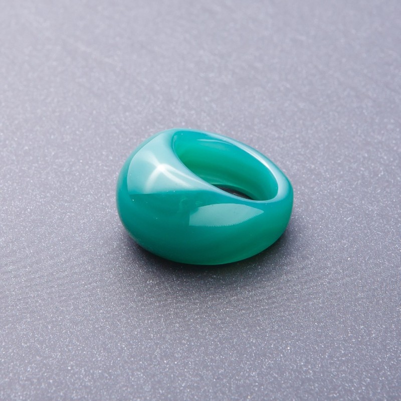 Natural Green Agate Solid Stone Ring, sizes 20, 21mm