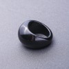 Ring with Black Agate, solid stone, size 19