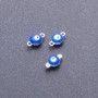 Findings Connector "Eye" Blue Grey Metal, diameter 7mm, length 12mm, pack of 12pcs