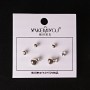 ( 5 mm ) Earrings Money Pouch Beads with Crystals Silver