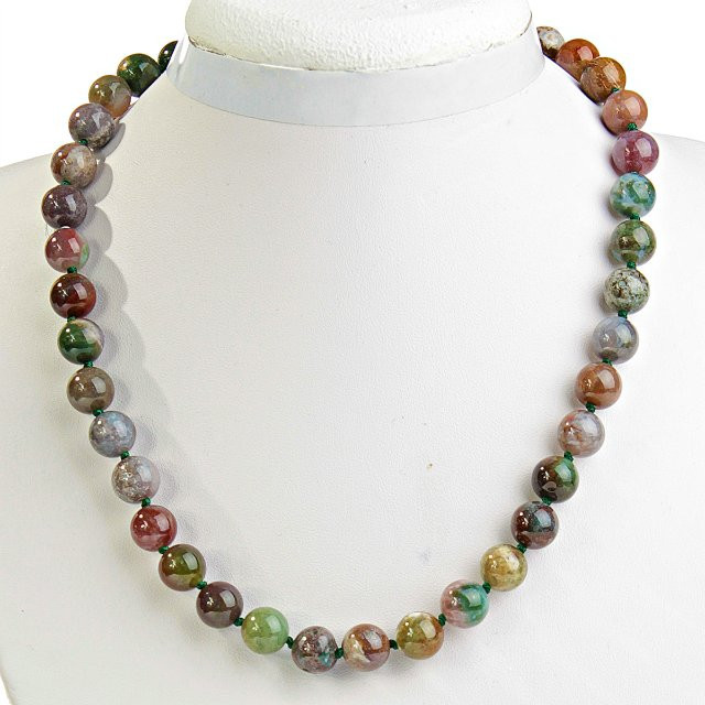 Multicoloured Jasper Necklace, 12mm Beads, 47cm Length