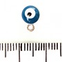 Hamsa Pendant Findings dark blue with silver metal 6mm pack of 12