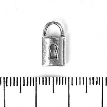 (9 / 7mm) Findings Padlock Pendant Charm, pack 20g +/- 17pcs
